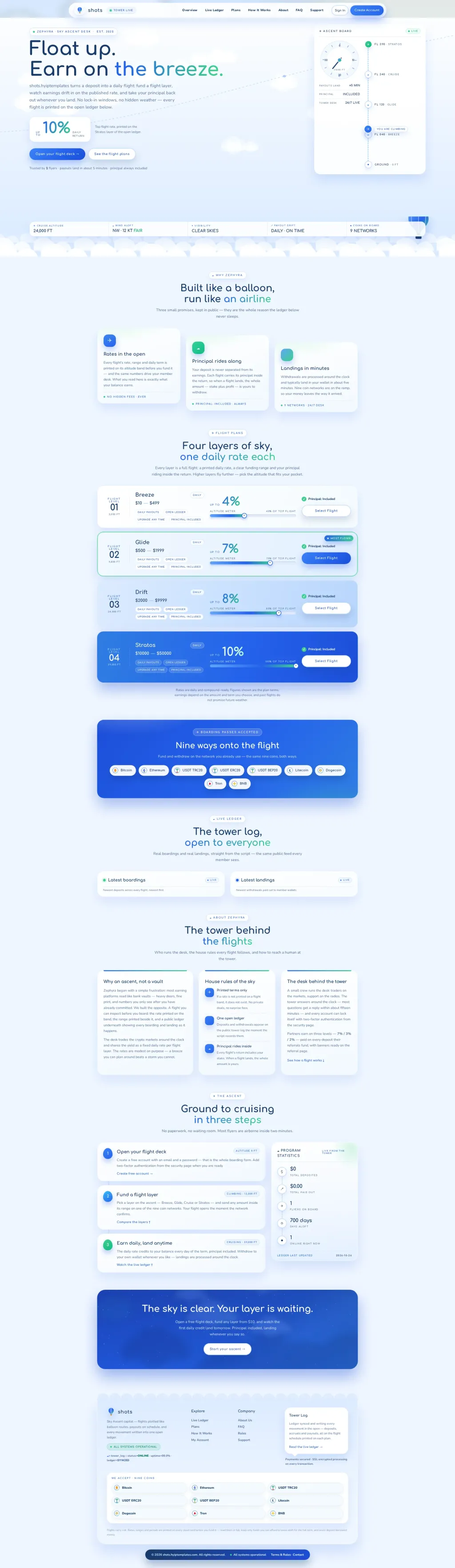 ZEPHYRA — HYIP Template Pack — GoldCoders HYIP template preview (H-TPL25)